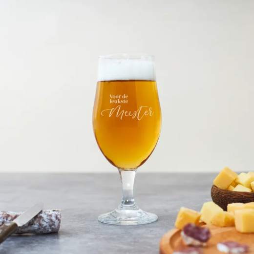 Bierpakket met gegraveerd glas
